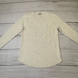 LOFT Women's Cream Textured Pullover Knit Sweater Size Small Soft Cozy